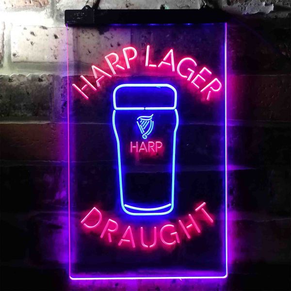 Harp Draught Dual LED Neon Light Sign